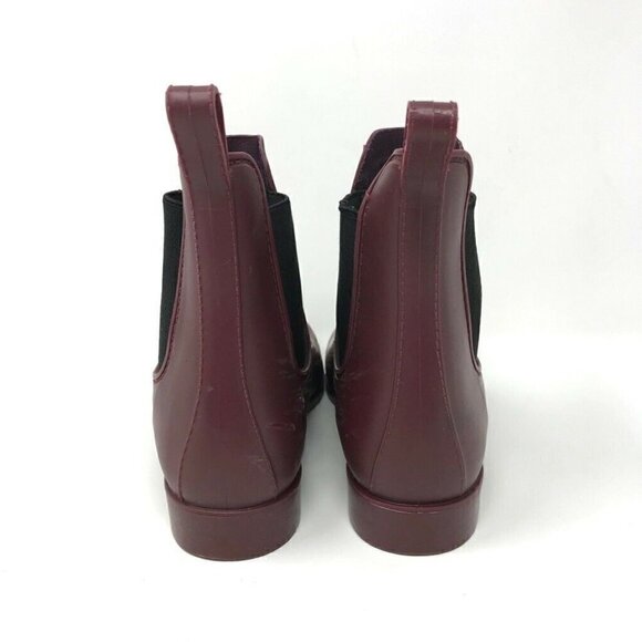 J Crew Matte Chelsea Waterproof Rain Boots Maroon 7 - Picture 5 of 8